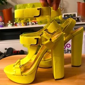 Neon yellow heels